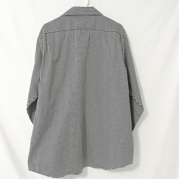 Joseph Abbound Classic Fit Black & White Striped Button Down Shirt Size 34/35 17 - Picture 3 of 7
